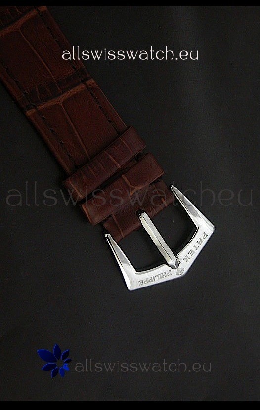 IMG_9081 Patek Philippe Mens Golden Elipse in Brown Dial Replica 5