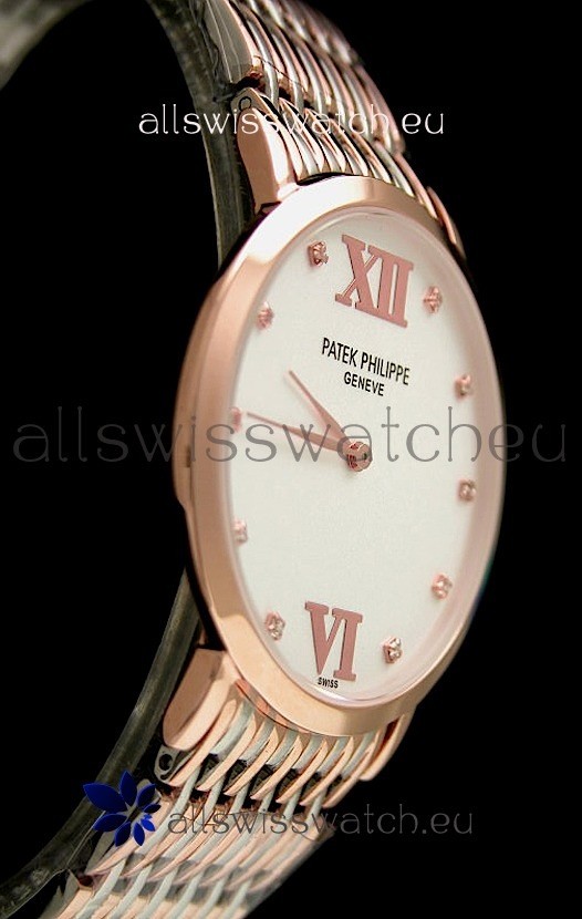 IMG_9081 Patek Philippe Geneve Men Rose Gold in White Dial Replica 5