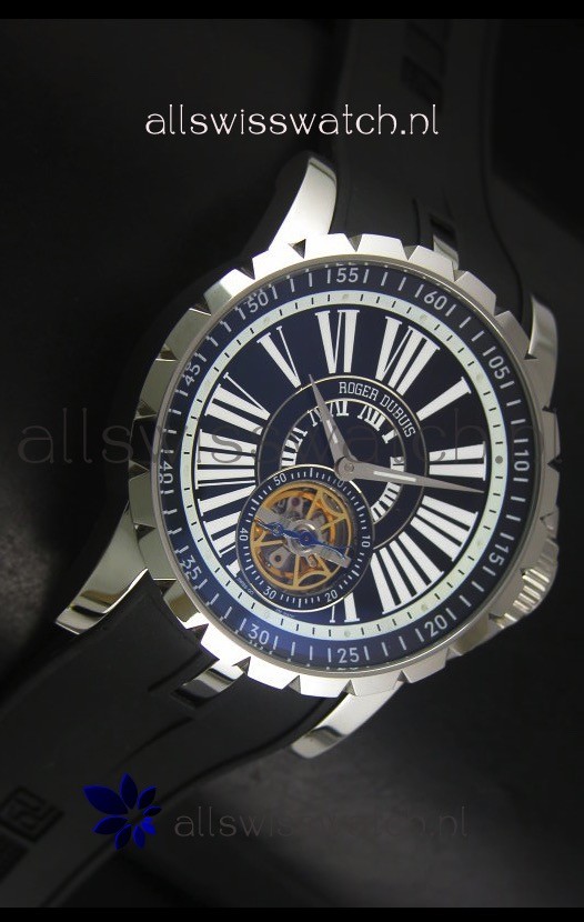 IMG_9081 Roger Dubuis Excalibur Tourbillon Movement - Black Dial Replica 5
