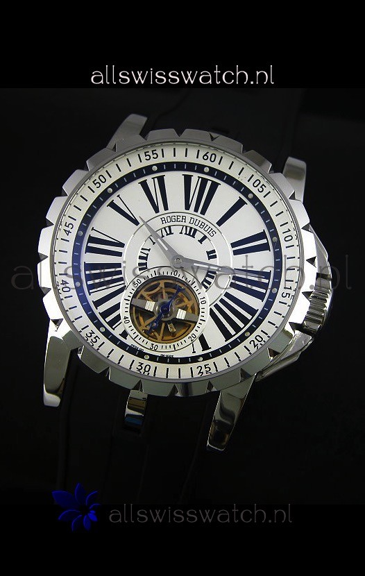 IMG_9081 Roger Dubuis Excalibur Tourbillon Movement - White Dial Replica 5