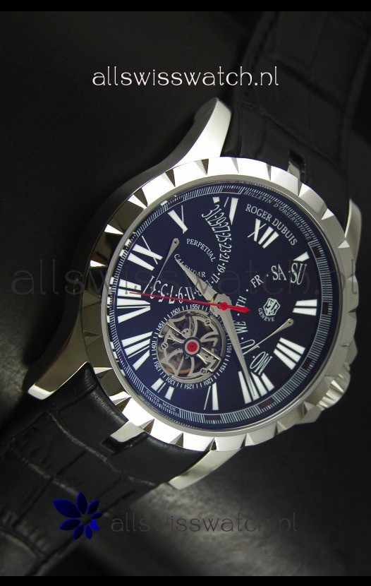IMG_9081 Roger Dubuis Excalibur Calendar in Black Dial Replica 5