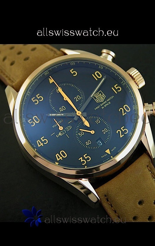 Tag Heuer Carrera 1887 SpaceEX Edition Quartz in Pink Gold Replica 5