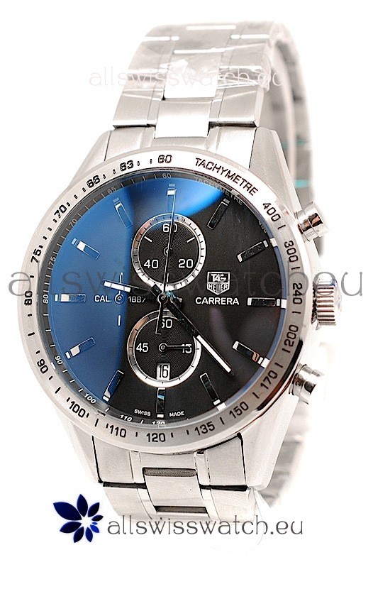 IMG_9081 Tag Heuer Carrera Cal. 1887 Chronograph in Black Dial Replica 5