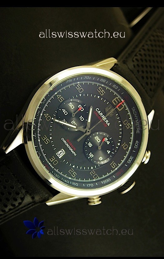 IMG_9081 Tag Heuer Carrera Calibre 36 Flyback Black Dial - Quartz Movement Replica 5