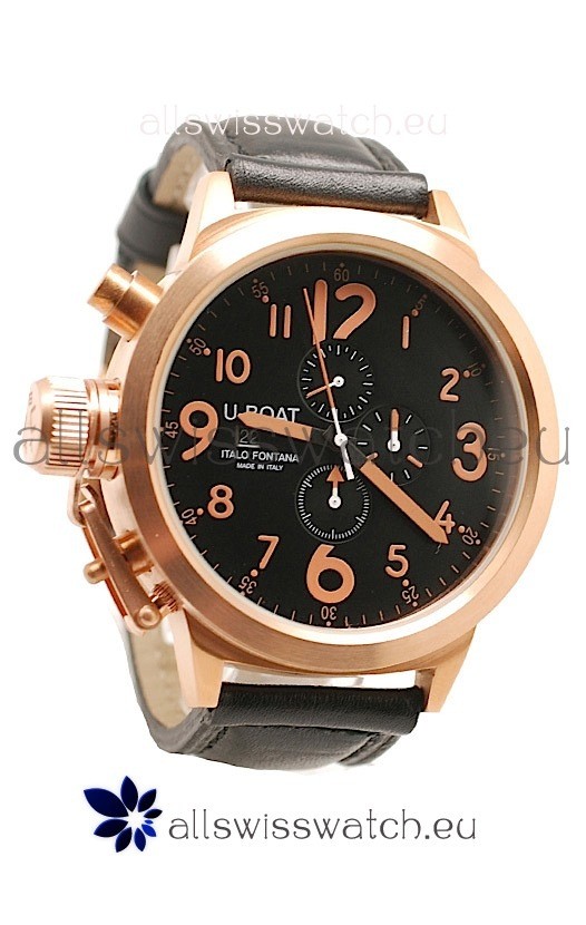 IMG_9081 U-Boat Flightdeck Gold in Black Dial Replica 5