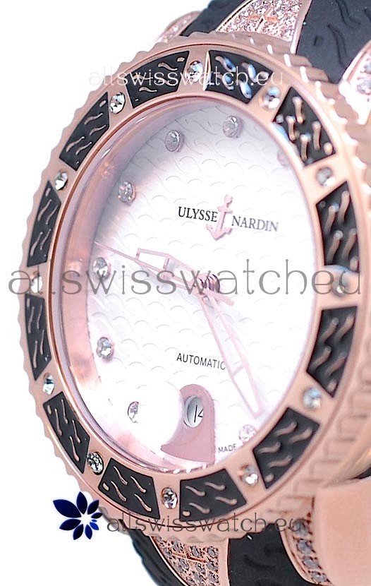IMG_9081 Ulysse Nardin Diver Pink Gold in White Dial Replica 5
