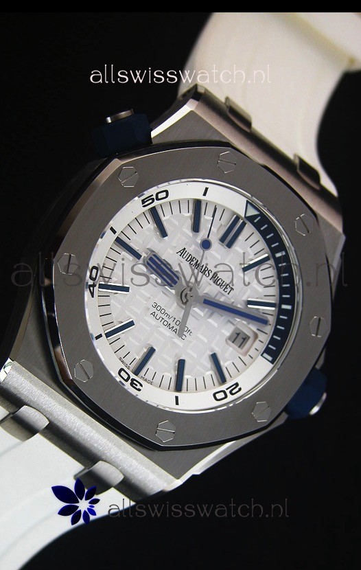 IMG_9081 Audemars Piguet Royal Oak New Diver 1:1in White Replica 6