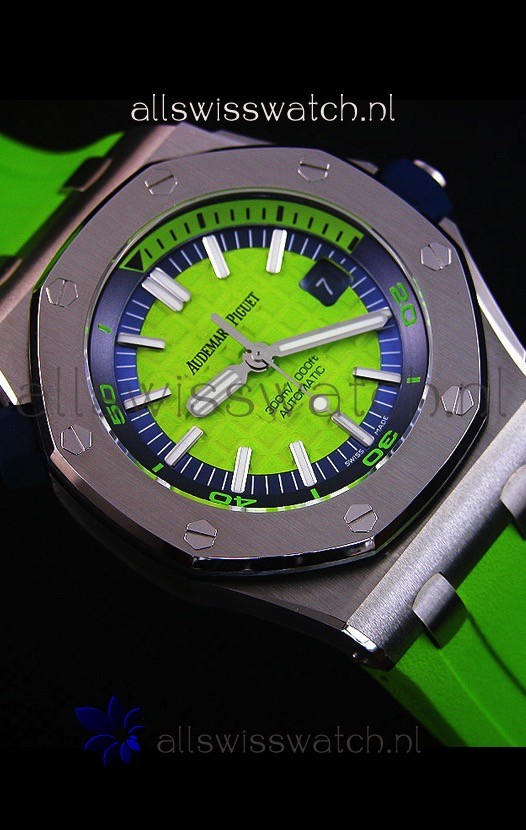 IMG_9081 Audemars Piguet Royal Oak New Diver 1:1in Green Replica 6