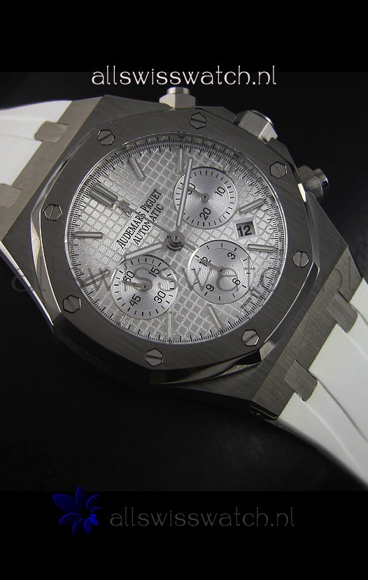 IMG_9081 Audemars Piguet Royal Oak Chronograph in Stainless Steel Case White Dial Replica 6