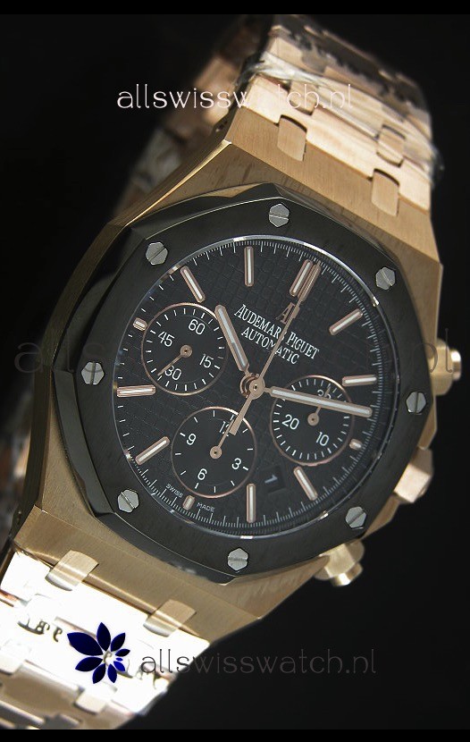 IMG_9081 Audemars Piguet Royal Oak Rose Gold in Black Textured Ceramic Dial - 1:1 Mirror Replica 6