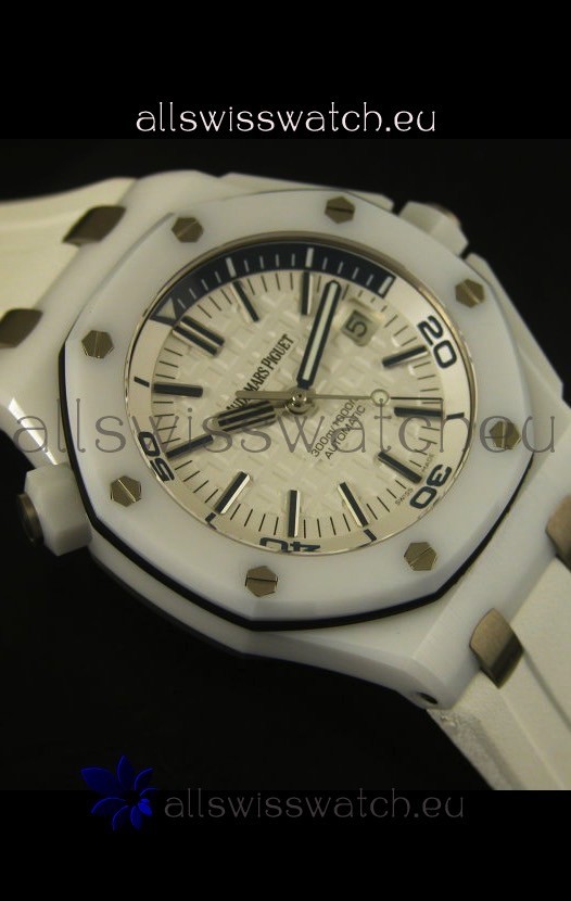 IMG_9081 Audemars Piguet Royal Oak Diver White Ceramic - 1:1 Mirror Replica 6