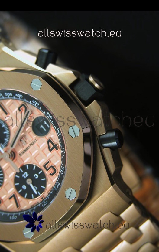 IMG_9081 Audemars Piguet Royal Oak Offshore THEMES Pink Gold Casing Replica 6
