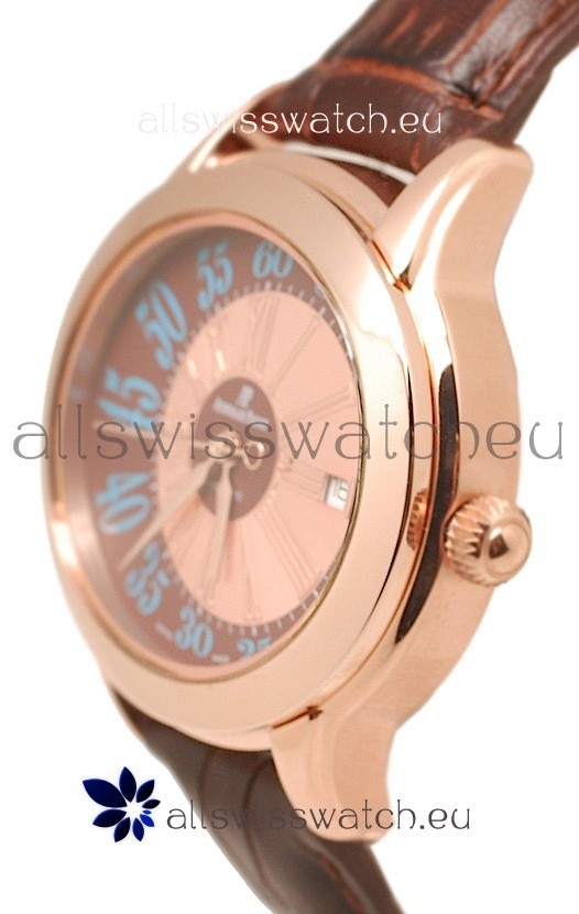 IMG_9081 Audemars Piguet Millenary Hour and Minute Swiss Rose Gold in Brown Dial Replica 6