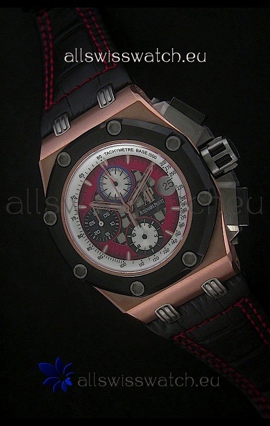 IMG_9081 Audemars Piguet Royal Oak Offshore Rubens Barrichello Pink Gold - Secs hand 12 O clock Replica 6