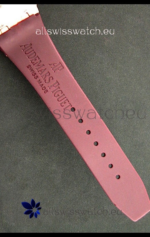 IMG_9081 Audemars Piguet Royal Oak Ladies Alinghi Limited Edition Gold in Maroon Dial Replica 6