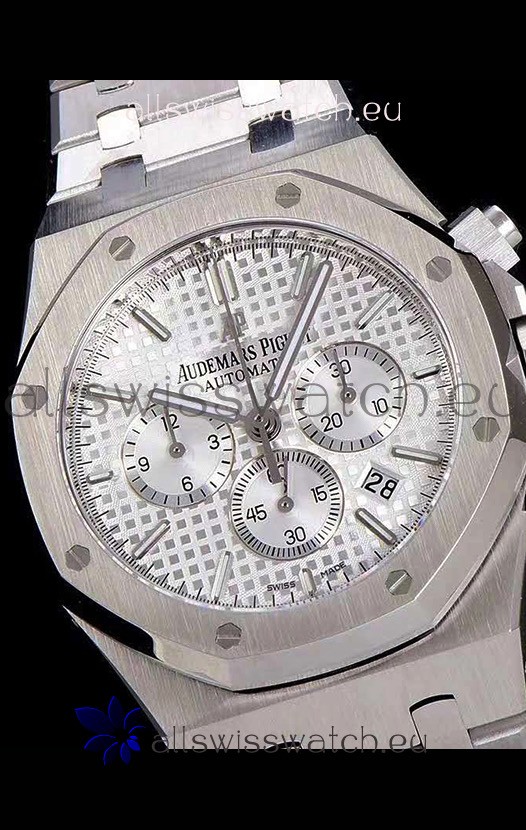 IMG_9081 Audemars Piguet Royal Oak Chronograph White Dial 904L Steel 1:1 Mirror Replica 6