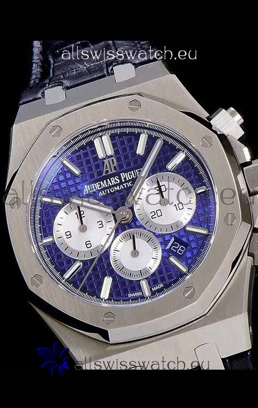 IMG_9081 Audemars Piguet Royal Oak Chronograph Blue Dial 904L Steel 1:1 Mirror Replica 6