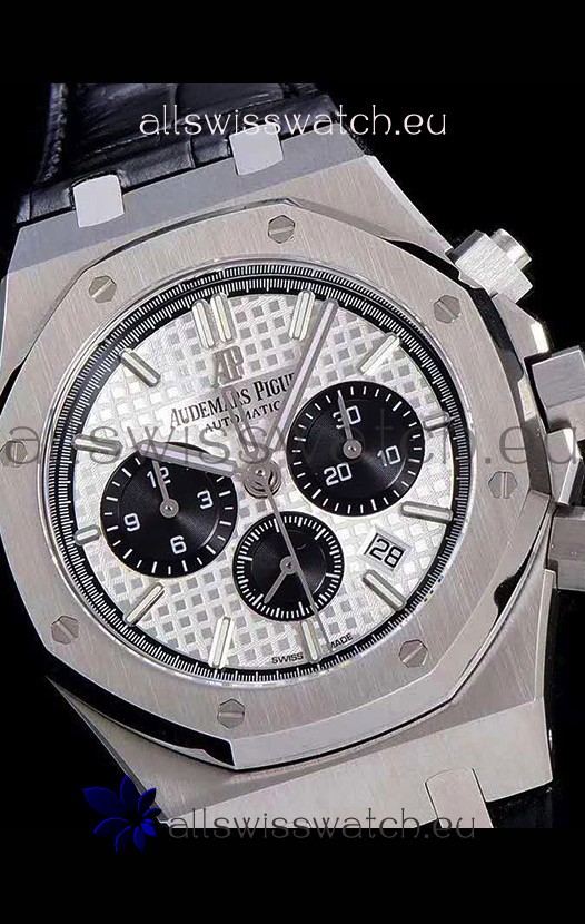 IMG_9081 Audemars Piguet Royal Oak Chronograph White Dial 904L Steel 1:1 Mirror Replica 6