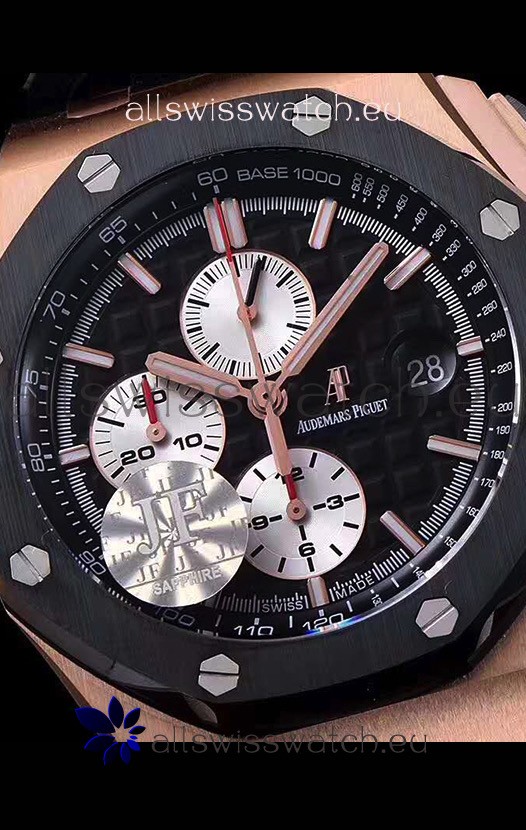 IMG_9081 Audemars Piguet Royal Oak Offshore 44MM Pink Gold 1:1 Mirror 904L Steel Replica 6