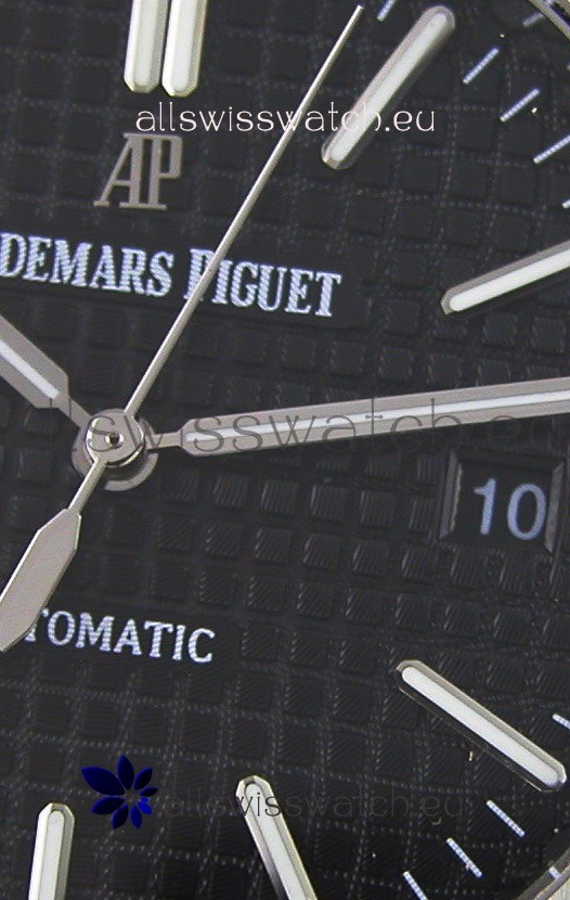IMG_9081 Audemars Piguet Royal Oak 41MM Black Dial Steel Strap - 1:1 Mirror Ultimate Edition Replica 6