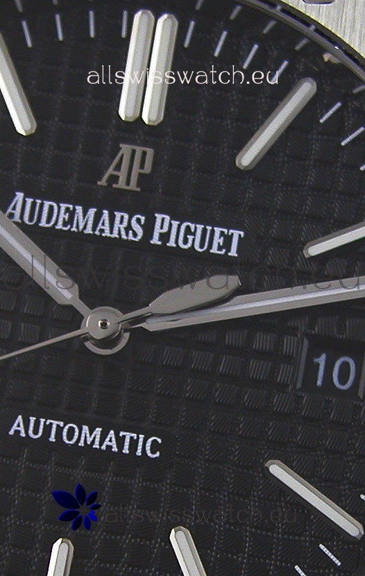 IMG_9081 Audemars Piguet Royal Oak 41MM Black Dial Leather Strap - 1:1 Mirror Ultimate Edition Replica 6
