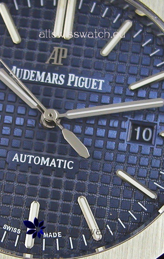 IMG_9081 Audemars Piguet Royal Oak 41MM Blue Dial Leather Strap - 1:1 Mirror Ultimate Edition Replica 6