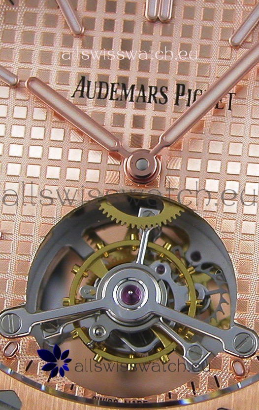 IMG_9081 Audemars Piguet Royal Oak Tourbillon 41mm Extra-Thin Pink Gold Dial Replica 6