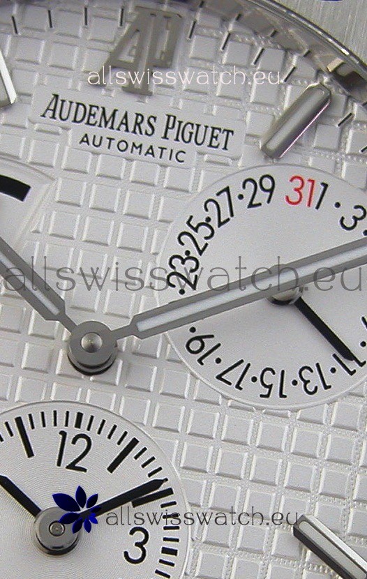 IMG_9081 Audemars Piguet Royal Oak Dual Timein White Dial Replica 6