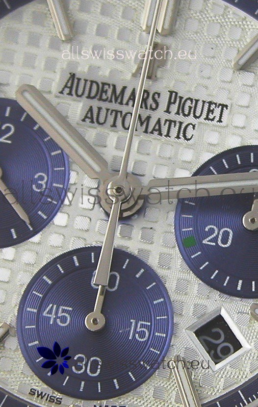 IMG_9081 Audemars Piguet Royal Oak Chronograph White Dial Steel Strap Replica 6