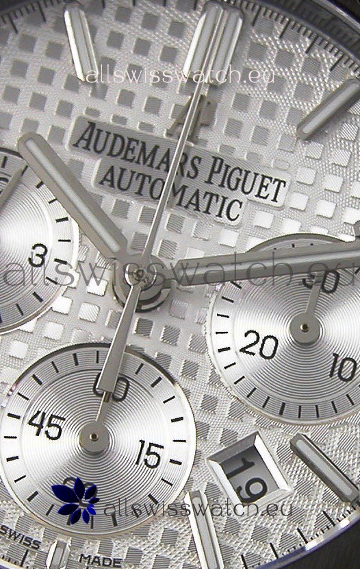 Audemars Piguet Royal Oak Chronograph Silver Toned Dial White Subdials Replica 6