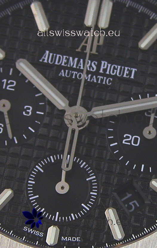 IMG_9081 Audemars Piguet Royal Oak Chronograph Black Dial Rubber Strap Replica 6