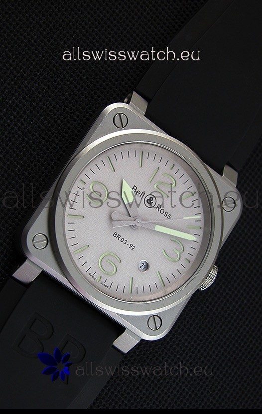 IMG_9081 Bell & Ross BR03-92 Horolum Grey Dial Rubber Strap1:1 Mirror Replica 6