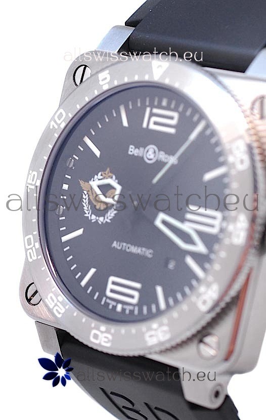 IMG_9081 Bell and Ross BR 03 Type Aviation Brushed Steel Automatic Replica 6
