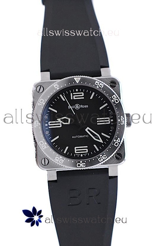 IMG_9081 Bell and Ross BR 03 Type Aviation Brushed Steel Automatic in Black Dial Replica 6