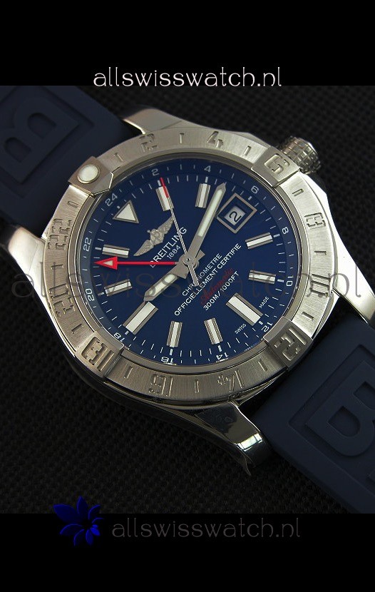 IMG_9081 Breitling Avenger II GMT 1:1 Mirror in Blue Dial Replica 6