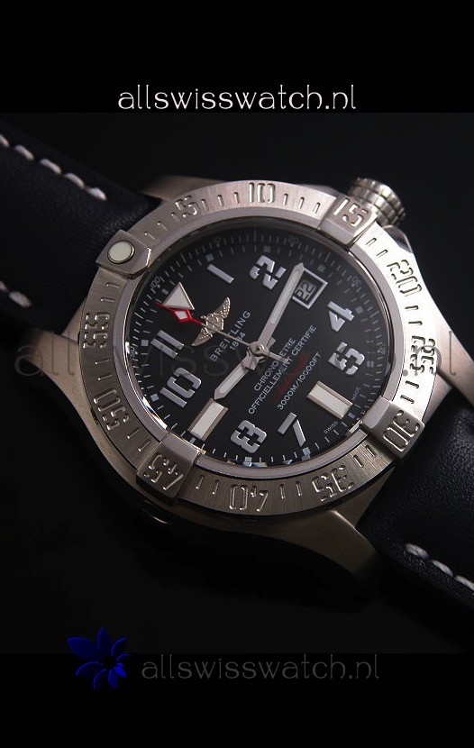 IMG_9081 Breitling Avenger II Seawolf Black Dial 45MM - 1:1 Mirror Replica 6