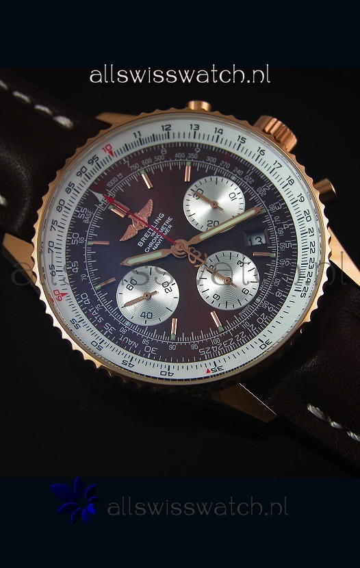 IMG_9081 Breitling Navitimer 01 Brown Dial Rose Gold 1:1 Mirror Replica 6