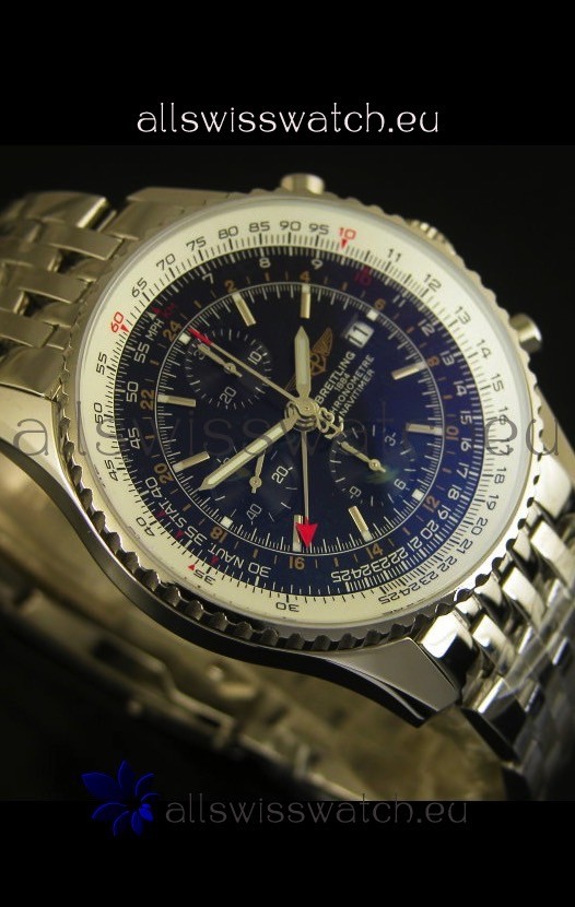 IMG_9081 Breitling Navitimer World GMT - 1:1 Mirror Ultimate Edition Black Dial Replica 6