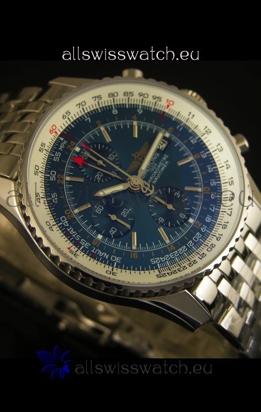 IMG_9081 Breitling Navitimer World GMT - 1:1 Mirror Ultimate Edition Blue Dial Replica 6