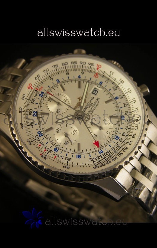 IMG_9081 Breitling Navitimer World GMT - 1:1 Mirror Ultimate Edition White Dial Replica 6