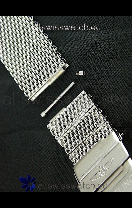 IMG_9081 Breitling 440 Solid Stainless Steel Polished Strap with Breitling Double Fliplock Clasp Replica 6