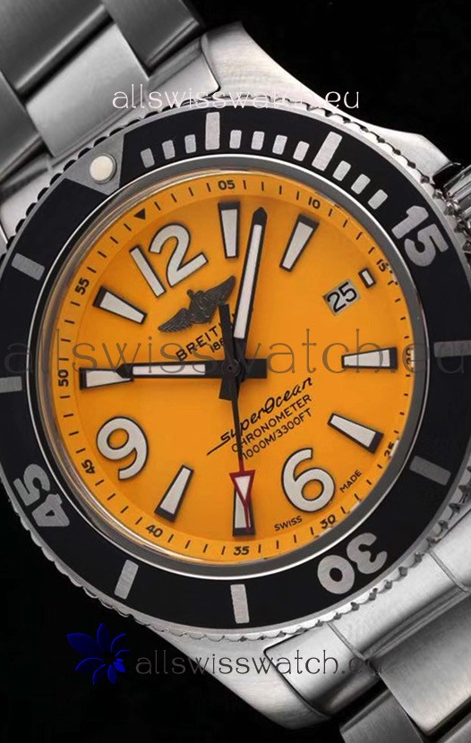 IMG_9081 Breitling Superocean Automatic 44 Steel - Yellow Dial 1:1 Mirror Replica 6