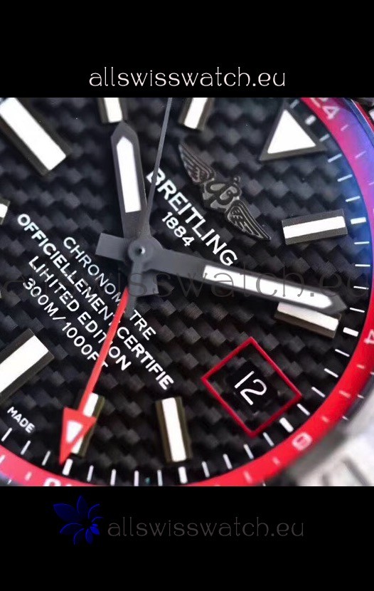 IMG_9081 Breitling Chronometre GMT Carbon Dial with Rubber Strap 1:1 Mirror Replica 6