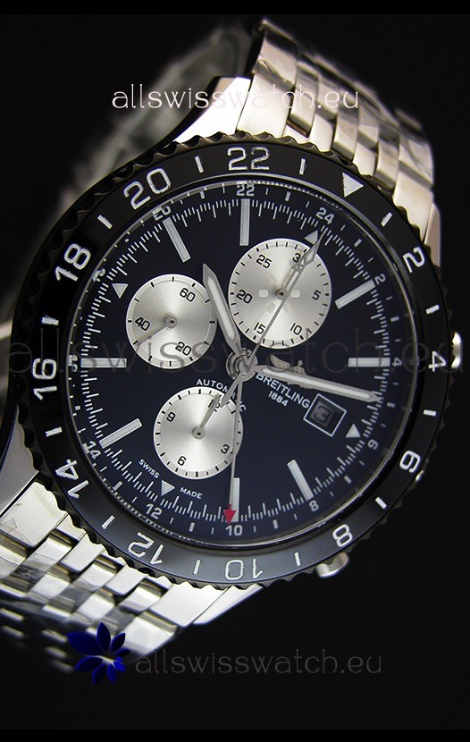 IMG_9081 Breitling Chronoliner Steel-Black Steel Strap in Black Dial Replica 6