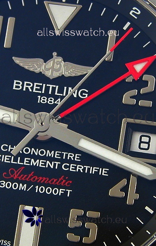 IMG_9081 Breitling Avenger II GMTin Black Dial Steel Strap 1:1 Mirror Version Replica 6
