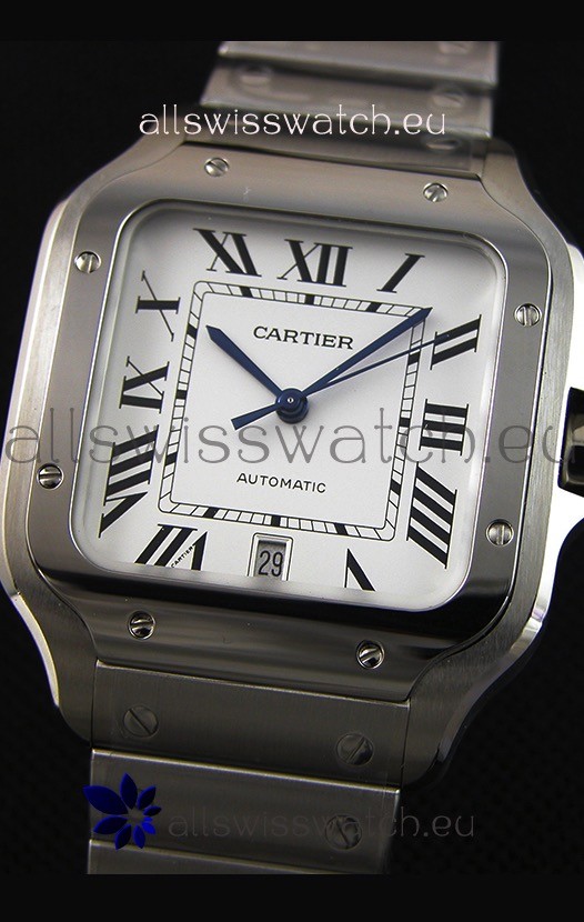 IMG_9081 Cartier Santos De Cartier 1:1 Mirror - 36MM Stainless Steel Replica 6