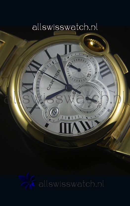 IMG_9081 Ballon De Cartier Chronograph in Yellow Gold Case - 1:1 Mirror Replica 6