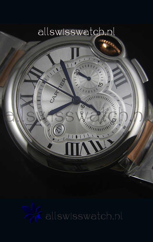 Ballon De Cartier Chronograph in Rose Gold Two Tone Case - 1:1 Mirror Replica 6