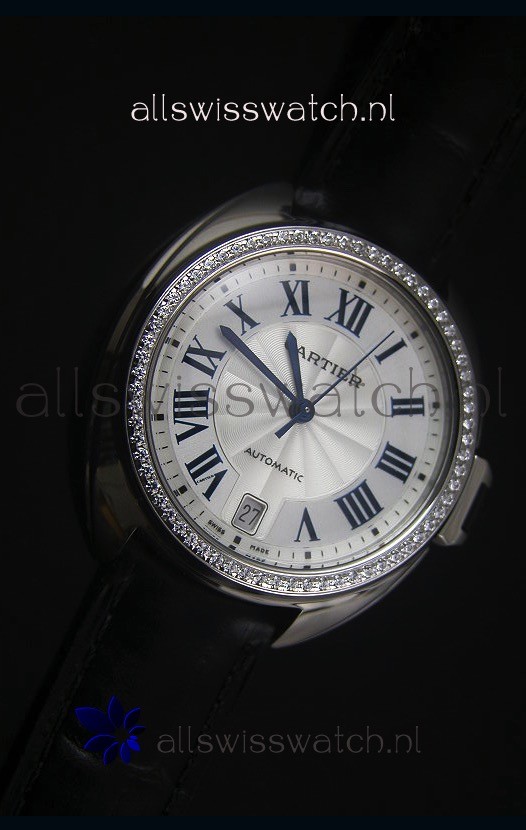 IMG_9081 Cle De Cartier 40MM Steel Case Diamonds Bezel - 1:1 Mirror Replica 6