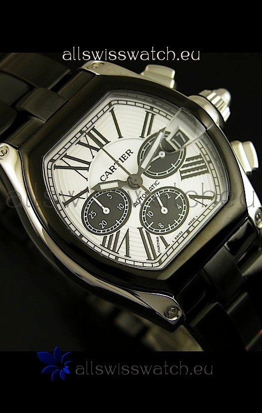 IMG_9081 Cartier Roadster Chronograph XL Original DLC Coated 1:1 Mirror Replica 6